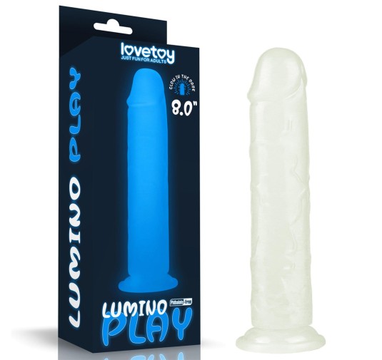 Dildo ledowe duże podświetlane na przyssawce 20 cm